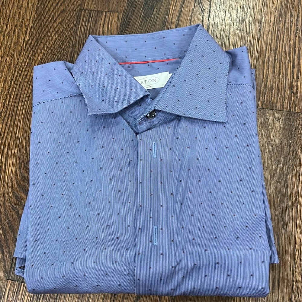 Eton Men’s Dress Shirt in Blue Slim Fit